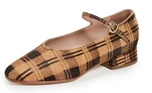 NO. 6 Vera Mary Mustard Plaid Flat Shoes Women's Sz 10